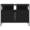 vidaXL Dulap pentru chiuvetă baie, negru, 80x30x60 cm, lemn prelucrat