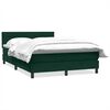 vidaXL Pat box spring cu saltea, Verde &icirc;nchis, 140x210 cm, catifea