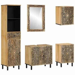 vidaXL Set mobilier de baie, 5 piese, lemn masiv de mango
