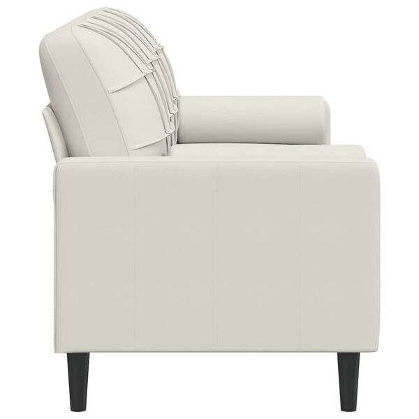 vidaXL Canapea cu 3 locuri cu pernuțe, crem, 180 cm, catifea