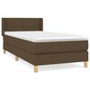 vidaXL Pat box spring cu saltea, maro &icirc;nchis, 100x200 cm, textil