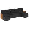 vidaXL Set canapele de grădină cu perne, 7 piese, negru, poliratan