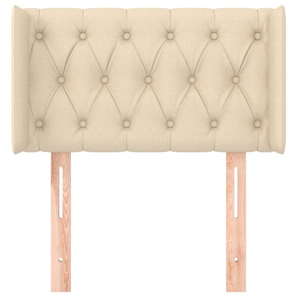 vidaXL Tăblie de pat cu aripioare crem 83x16x78/88 cm textil