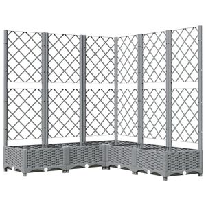 vidaXL Jardinieră de grădină cu spalier gri deschis 120x120x121,5cm PP
