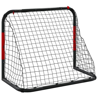 vidaXL Poartă de fotbal cu plasă, roșu și negru, 90x48x71 cm, oțel