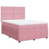 vidaXL Pat box spring cu saltea, roz, 140x190 cm, catifea