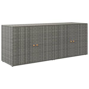 vidaXL Dulap de depozitare de grădină, gri, 198x55,5x80 cm, poliratan