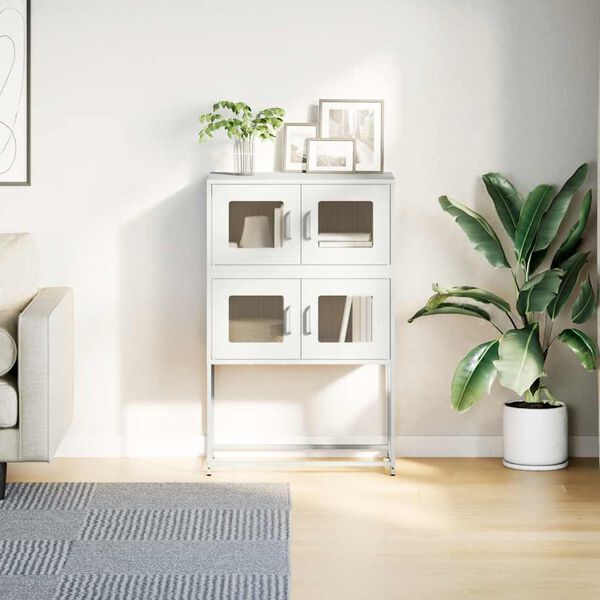 vidaXL Dulap înalt, alb, 68x39x107 cm, oțel