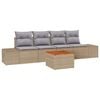 vidaXL Set de canapele pentru grădină cu pernă 5 pcs Bej Rattan poli
