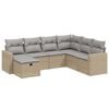 vidaXL Set canapele de grădină, 7 piese, cu perne, bej, poliratan