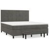 vidaXL Pat box spring cu saltea, gri &icirc;nchis, 180x200 cm, catifea