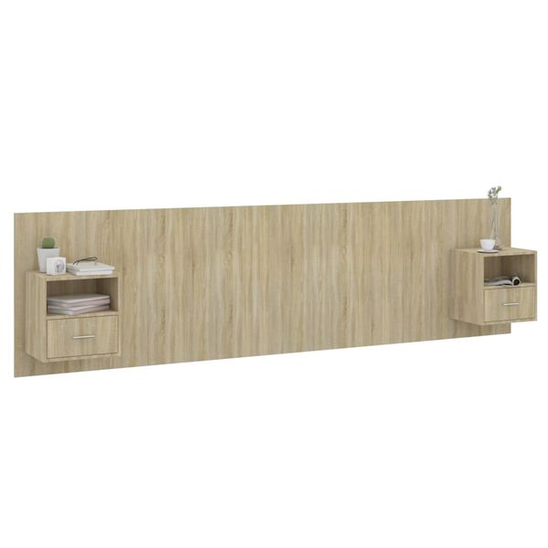 vidaXL Tăblie de pat cu dulapuri, stejar sonoma, lemn prelucrat