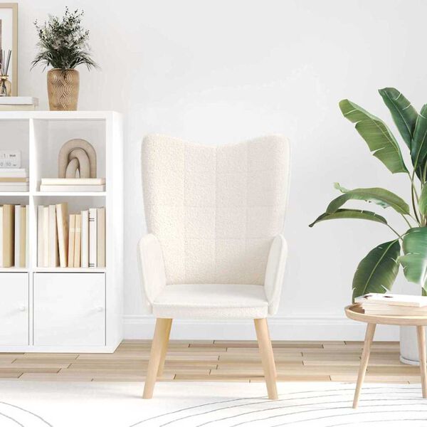 vidaXL fotoliu Crem 62 x 67 x 95,5 cm Țesătura Sherpa