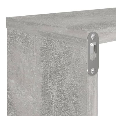 vidaXL Rafturi de perete cub, 6 buc., gri beton, 80x15x26,5 cm, PAL