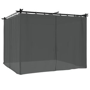 vidaXL Pavilion cu draperii, antracit, 3x3 m, oțel