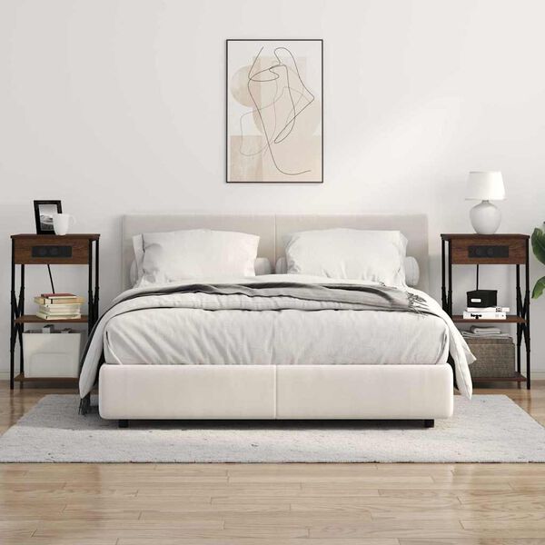 vidaXL Dulap de noapte Stejar &icirc;nchis 41 x 31 x 76 cm Lemn compozit