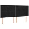 vidaXL Tăblie de pat cu aripioare, negru, 203x16x118/128 cm, catifea