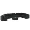 vidaXL Set mobilier de grădină cu perne, 9 piese, negru, poliratan