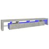 vidaXL Comodă TV cu lumini LED, gri beton, 260x36,5x40cm
