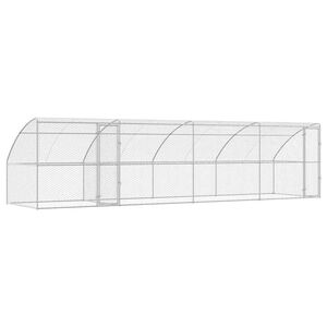 vidaXL Cușcă pentru c&acirc;ini 4 buc. Argintiu 8 x 2 x 2 m Oțel galvanizat