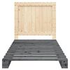 vidaXL Cadru de pat cu tăblie, gri, 100x200 cm, lemn masiv de pin