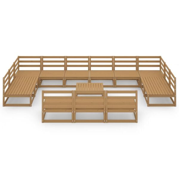 vidaXL Set mobilier de grădină, 14 piese, lemn masiv de pin