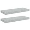 vidaXL Rafturi perete suspendate, 2 buc., gri beton 60x23,5x3,8 cm MDF