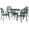 vidaXL Set mobilier de grădină, 5 piese, verde, aluminiu turnat