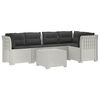 vidaXL Sofa de grădină cu 5 locuri cu perne aspect rattan PP Alb