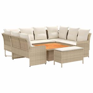 vidaXL Seturi de mobilier cu pernă 7 pcs Bej și crem Ratan PE