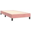 vidaXL Pat box spring cu saltea, roz, 90x200 cm, catifea