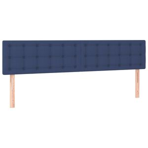 vidaXL Tăblii de pat, albastru, 200x5x78/88 cm, textil