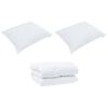 vidaXL Duvet de iarnă cu pernă 3 pcs Alb Microfibră