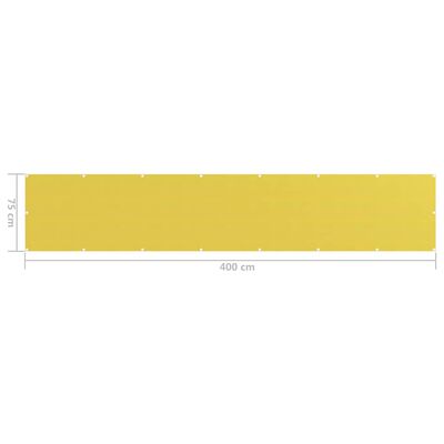 vidaXL Paravan pentru balcon, galben, 75 x 400 cm, HDPE