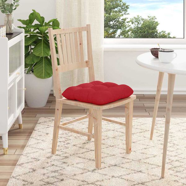 vidaXL Perne de Șezut 4 pcs Roșu 40 x 40 x 12 cm țesătură