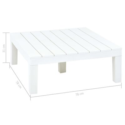 vidaXL Set mobilier de grădină, 5 piese, alb, plastic