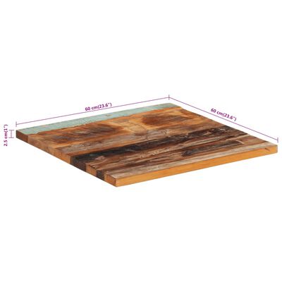 vidaXL Blat de masă pătrat, 60 x 60 cm, lemn masiv reciclat, 25-27 mm