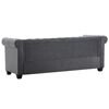 vidaXL Canapea Chesterfield cu 3 locuri, catifea, 199x75x72 cm, gri