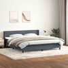 vidaXL Pat box spring cu saltea, gri &icirc;nchis, 180x220 cm, catifea