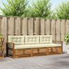 vidaXL Set de canapele de exterior cu pernă 3 pcs Natural și Crem