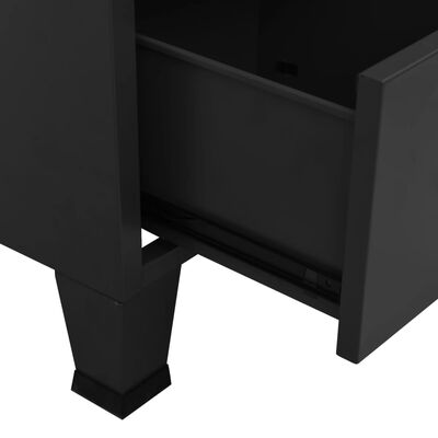 vidaXL Dulap industrial de depozitare, negru, 70x40x115 cm, metal