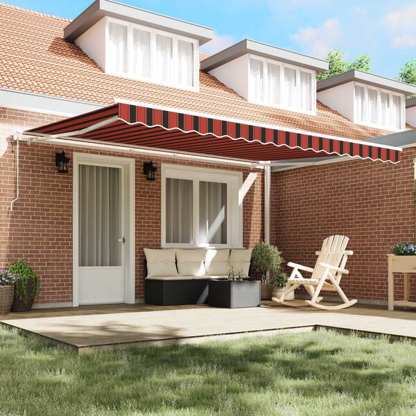 vidaXL Cortina Retractabilă portocaliu și maro 450 &times; 350 cm țesătură