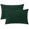vidaXL Husă pentru pernă 2 pcs HEERLEN Verde &icirc;nchis 30 x 50 cm Catifea