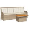 vidaXL Set mobilier de grădină cu perne, 3 piese, bej, poliratan