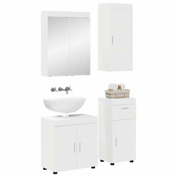 vidaXL Set de mobilier pentru baie cu sertar TULUM Alb Lemn compozit