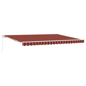 vidaXL Cortina Retractabilă Manual Portocalie și maro 450 &times; 300 cm