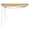 vidaXL Copertină retractabilă manual, cu LED, galben și alb, 5x3 m