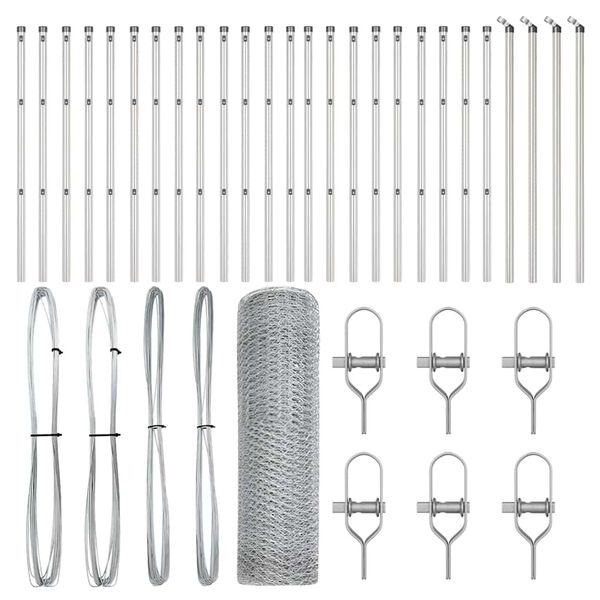 vidaXL St&acirc;lp de gard. Argintiu 50 x 0,8 m (plasă de 25 mm) Oțel