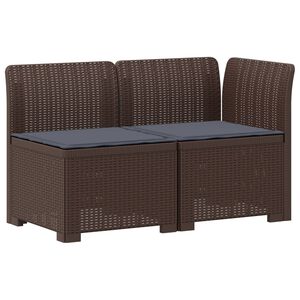 vidaXL Canapea de Grădină cu 2 Locuri cu Perne Aspect Rattan 2-Locuri