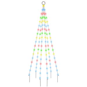 vidaXL Brad de Crăciun pe catarg, 108 LED-uri, multicolor, 180 cm
